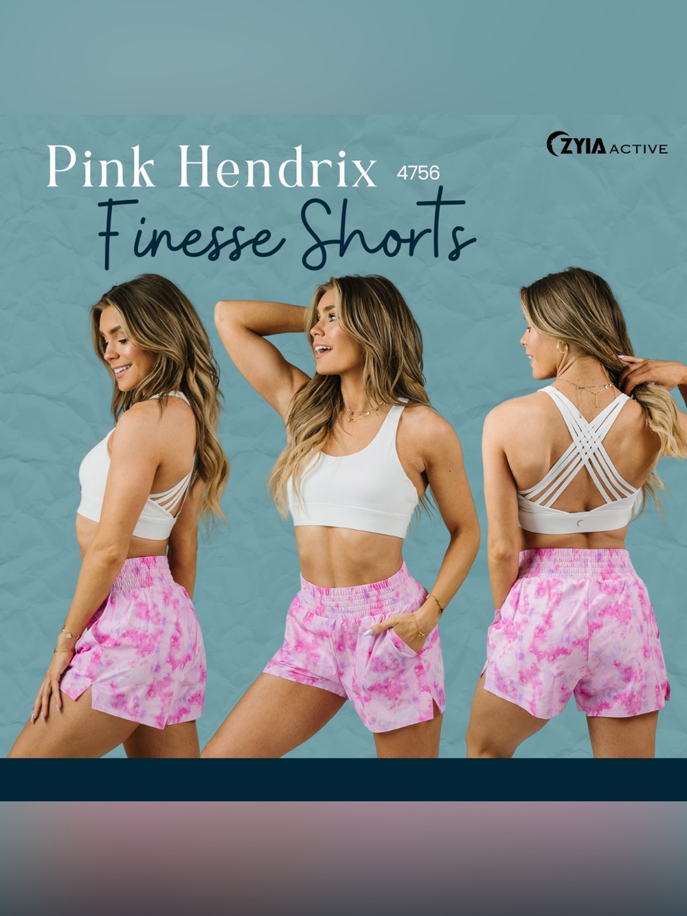 ZYIA Pink Hendrix FinesseShorts